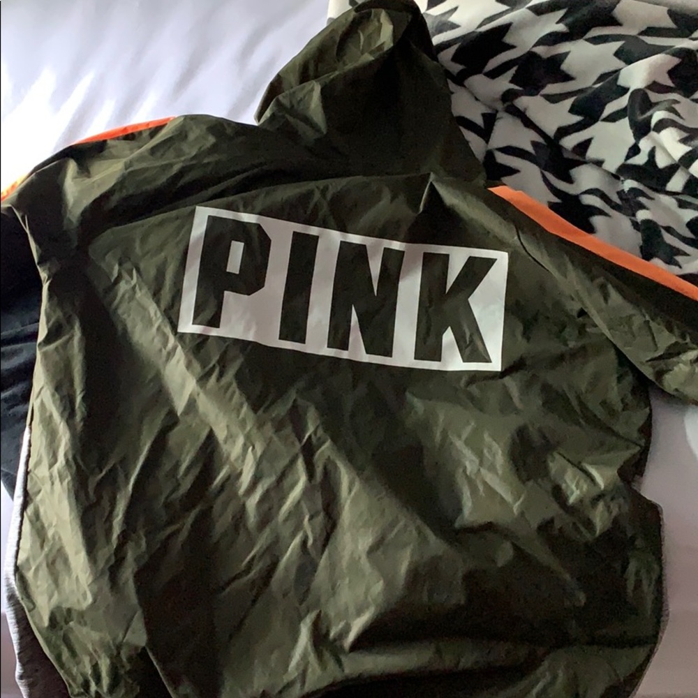 PINK olive, orange jacket